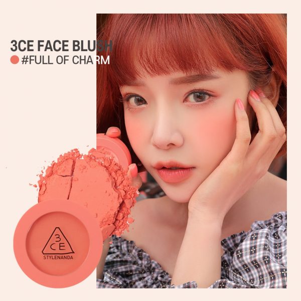 how to apply blush 3ce face blush full of charm bright coral pink