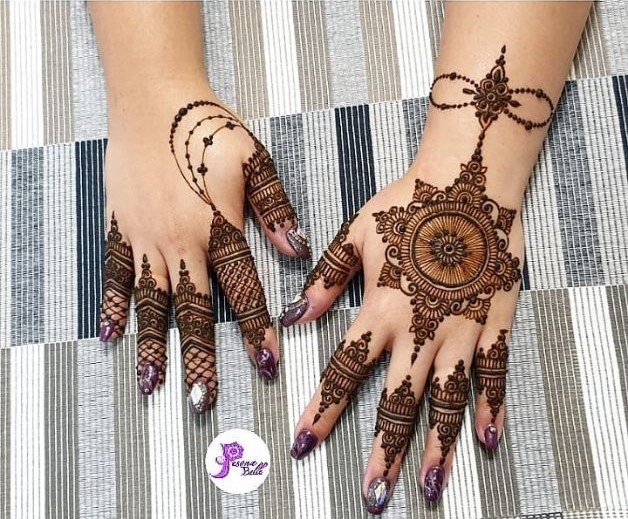 chain deepavali henna design