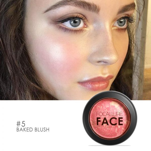 how to apply blush square shape face focallure baked blush shimmery