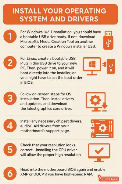 install operating system and drivers