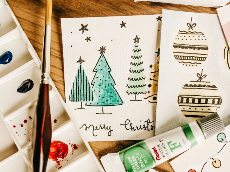 christmas card ideas for kids art and craft paint brush