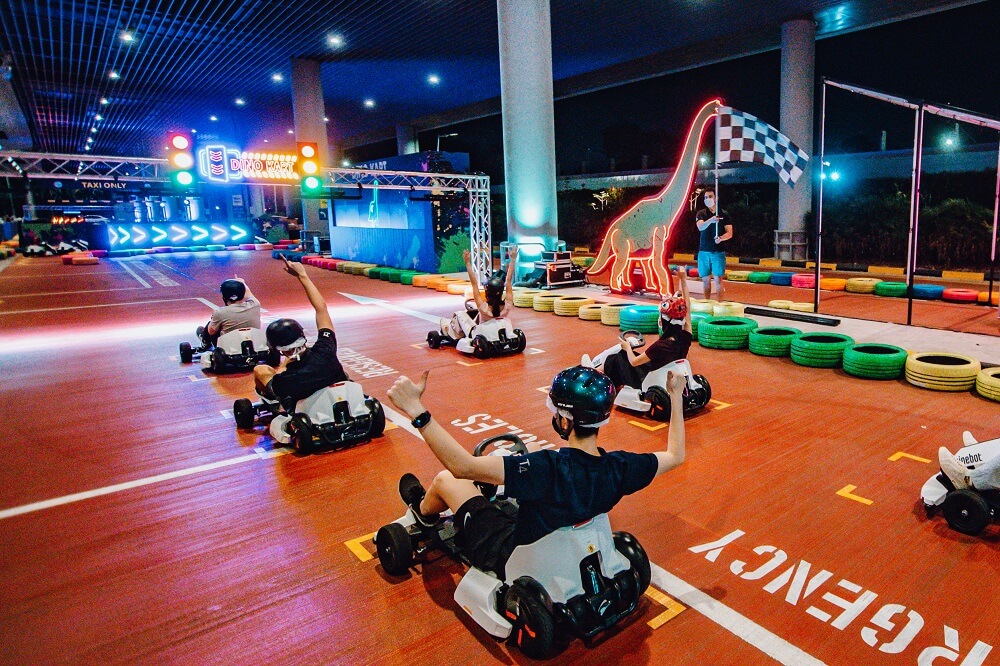 christmas gift experience singapore family activity dino go kart changi festive village