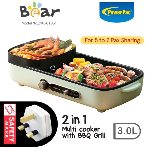 bear 2 in 1 steamboat grill multi cooker