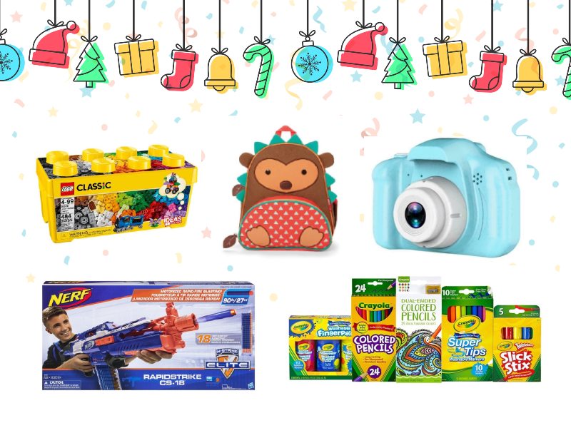 christmas gift ideas for kids lego backpack camera nerf gun crayola
