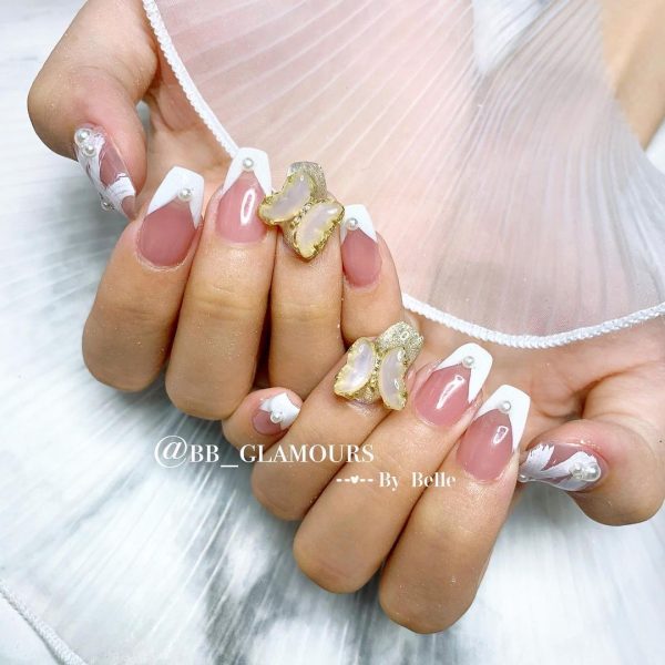 home based nail salon sengkang singapore french tips nail design butterfly