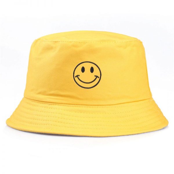 feng shui colours bright yellow smiley bucket hat