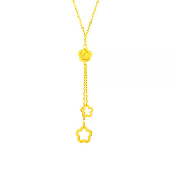 feng shui colours rat gold moneymax jewellery 916 love gold eden dangling rose necklace