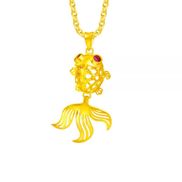 feng shui colours rabbit gold moneymax jewellery 916 love gold lucky charm prosperity fish pendant