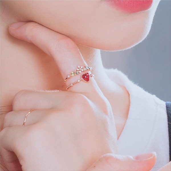 valentines day jewellery double layer candy adjustable ring