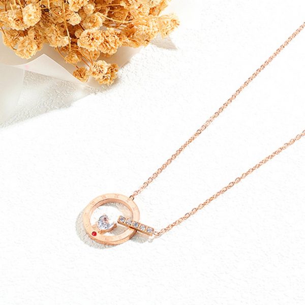 valentines day jewellery gift ideas youniq love o'clock rose gold necklace circle