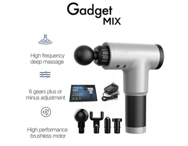 Gadget MIX 7.4V Massage Gun silver lower leg muscle relief