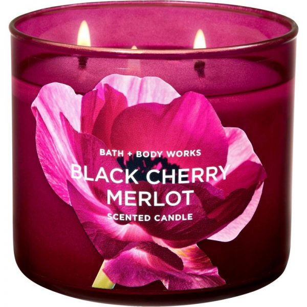 bath and body works black cherry merlot scented candle sensual fragrance