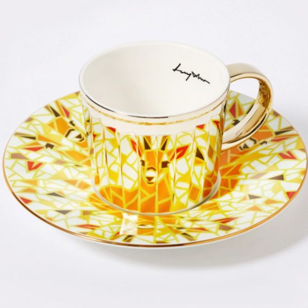 Mirror Coffee Cup and Saucer Set 