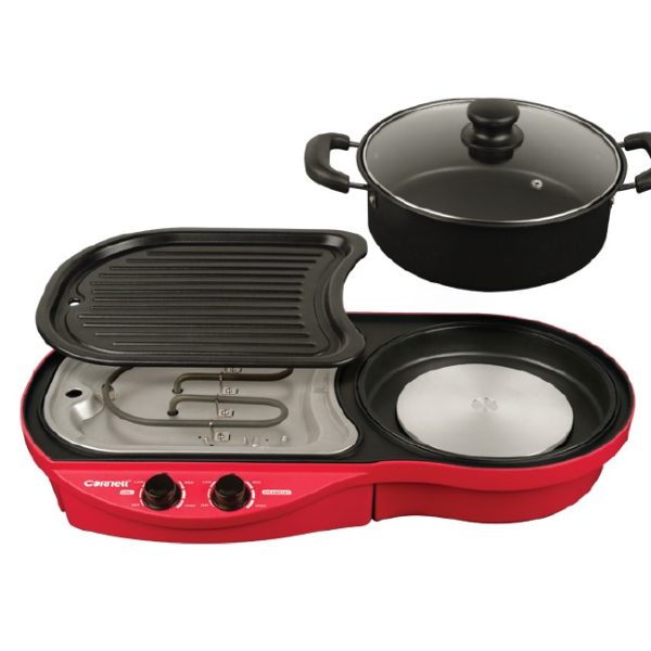 Cornell 2-in-1 Steamboat BBQ Pan Grill Hot Pot Se