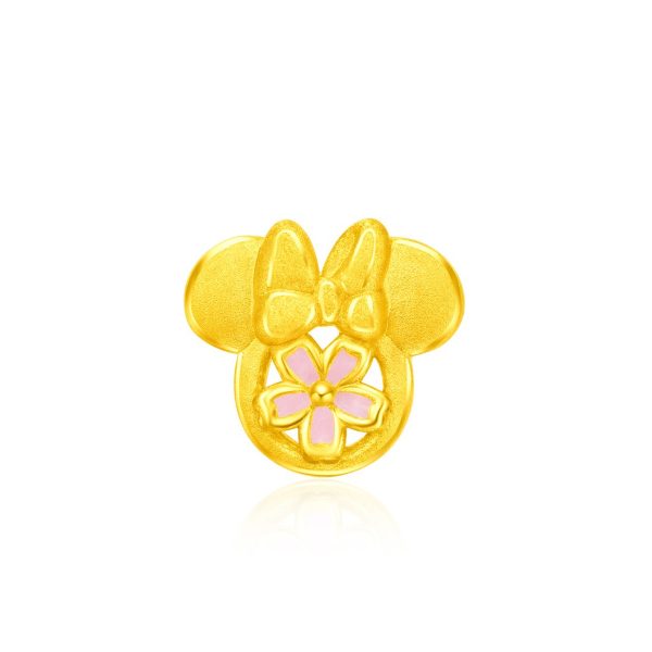 chow tai fook disney cherry blossom minnie 999 pure gold earring luxury sakura collection 2022