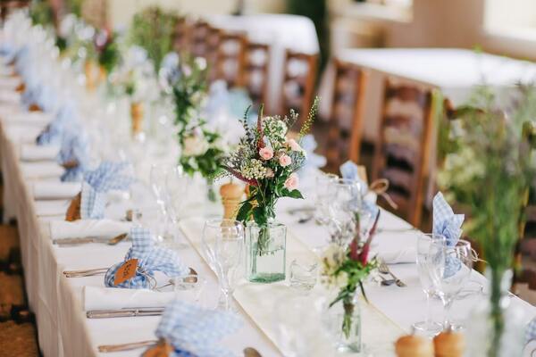 long table at a wedding