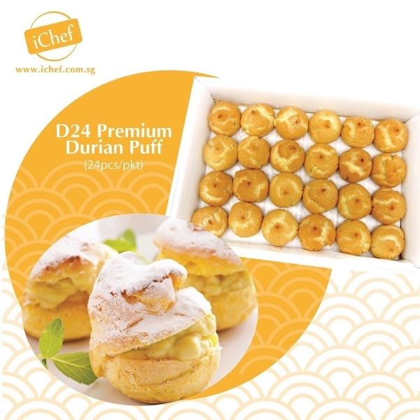 iChef best d24 premium durian puff 24 pieces singapore delivery