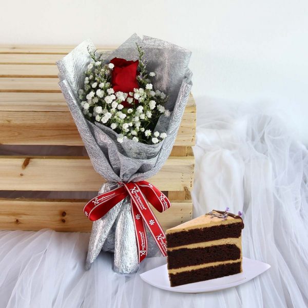 xpressflower.com mothers day rose and sliced cake singapore delivery