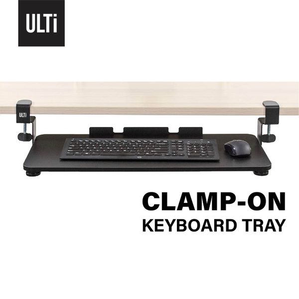 black clamp-on keyboard tray 