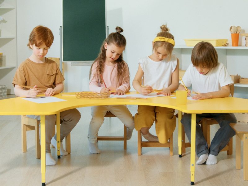 children's kids study desk best yellow learning