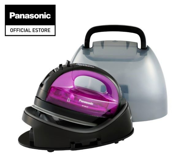 Panasonic Cordless Steam Iron purple with black dock and carrying case