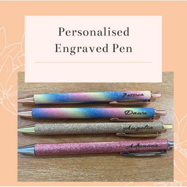 children's day gift ideas personalised engraved glitter pen
