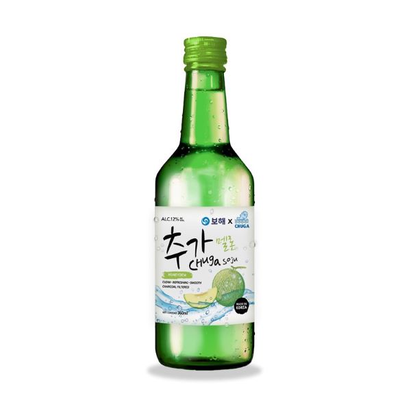 bottle of honeydew soju