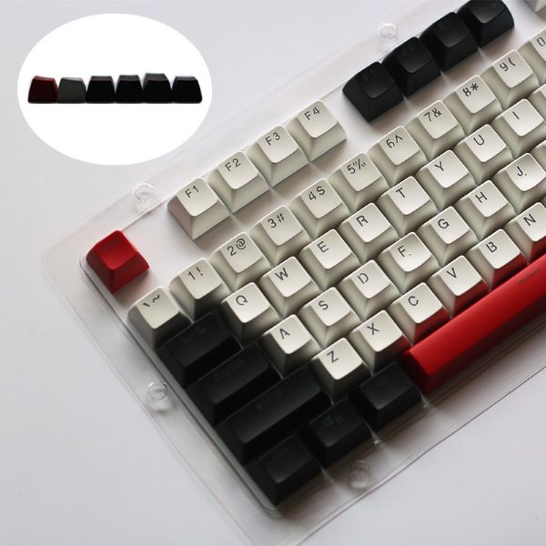 retro themed sa profile keycaps in red, cream and black custom keyboard singapore