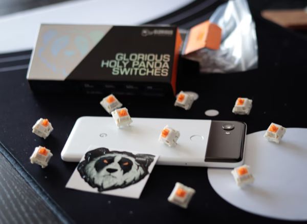 drop holy panda orange keyboard switches 