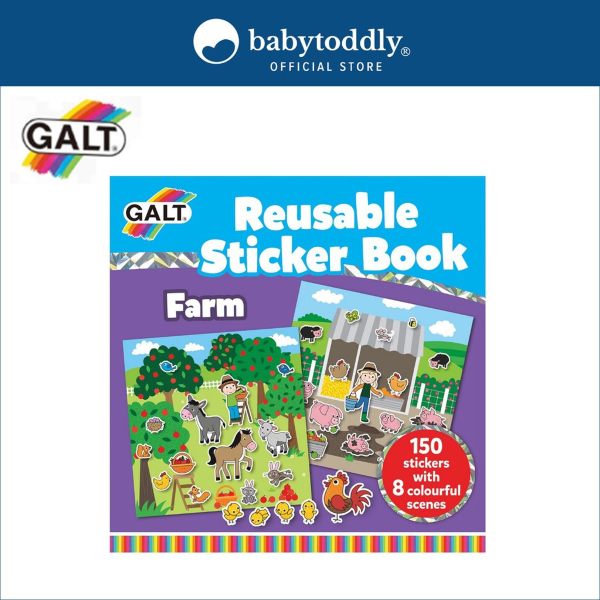 galt reusable sticker book farm theme educational toy 3 year old