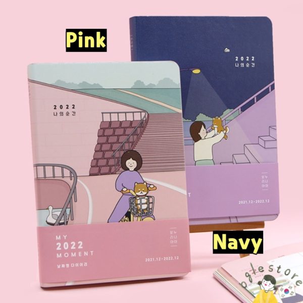 korean planner 2022 colourful diary with postcards