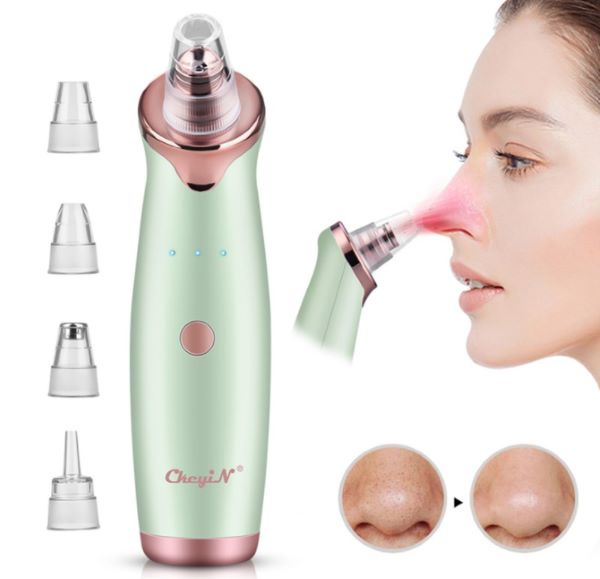 best blackhead remover vacuum beauty device in green and rose gold 