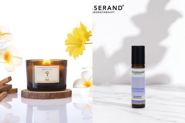 pristine scented candle and aroma therapy roller ball