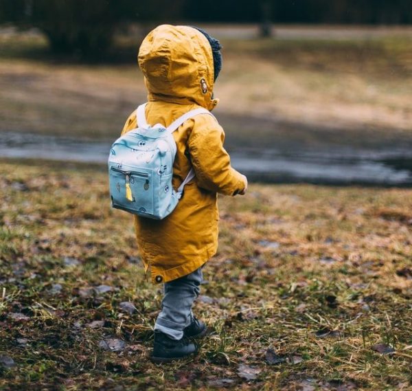 yellow raincoat kid backpack front pocket