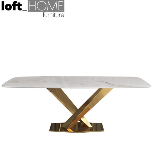 Loft Home Sintered Stone Stratos Gold Dining Table