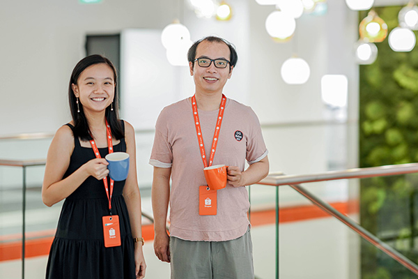 Vanessa (left) and Yichuan (right) from the Shopee Singapore App Engineering team