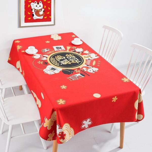 cny decor idea - table cloth 