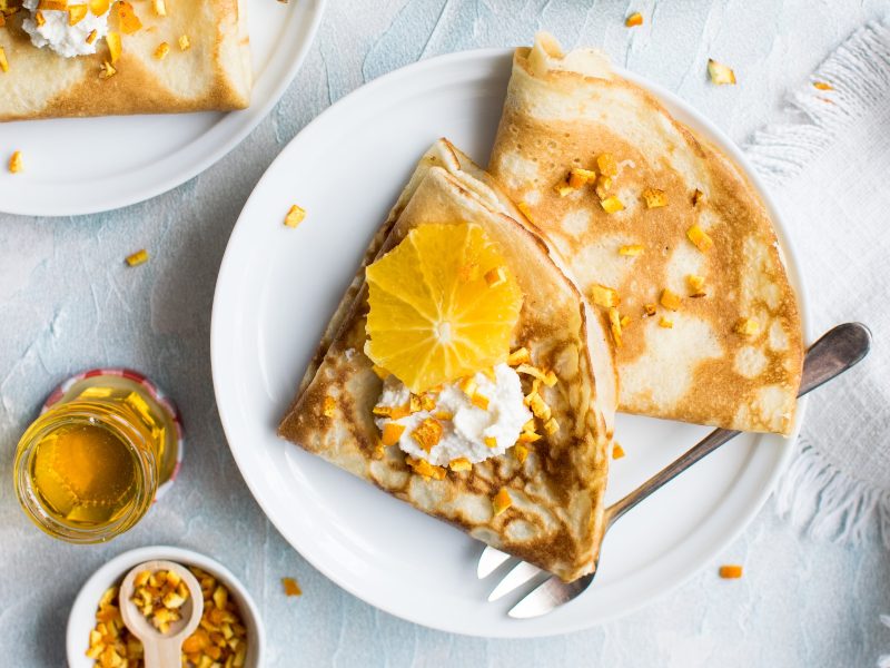 french crepe pancake breakfast orange