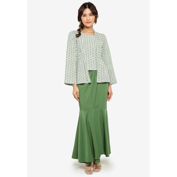 modern baju kurung singapore Puff Sleeve Kebaya Set