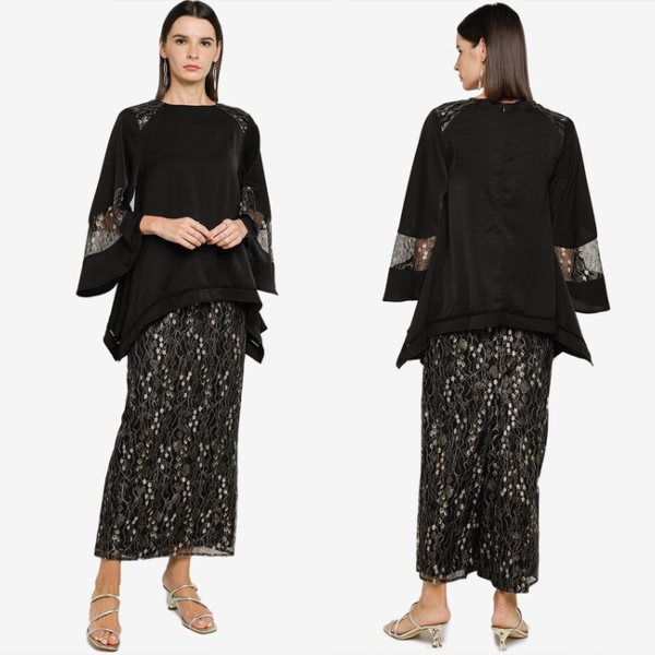 modern baju kurung singapore Zalia Flare Sleeve With Lace