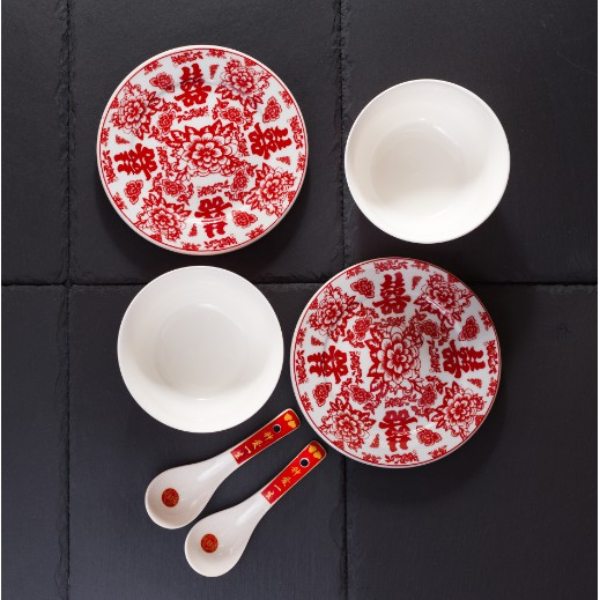 chinese wedding dining set plate bowl spoon