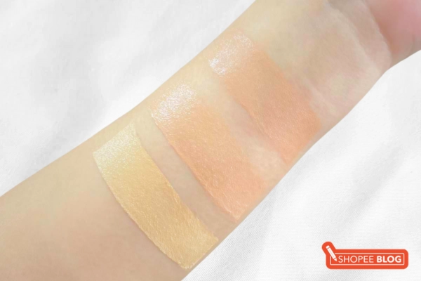 How to find your concealer shade - photo of concealers swatched on arm - best concealers for asian skin