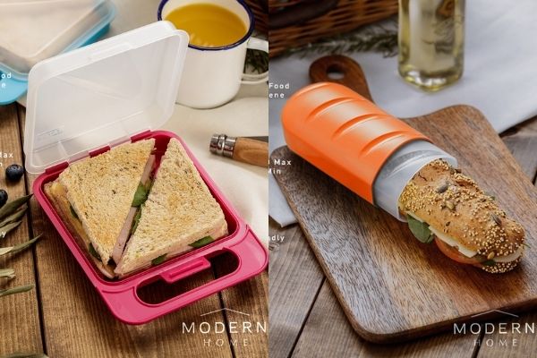 pink tatay bpa free lunch box for sandwich and orange lunch box subs