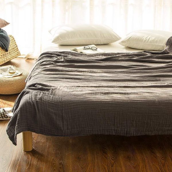 Japanese-Style Three-Layer Thin Summer Blanket minimalist zen bedroom
