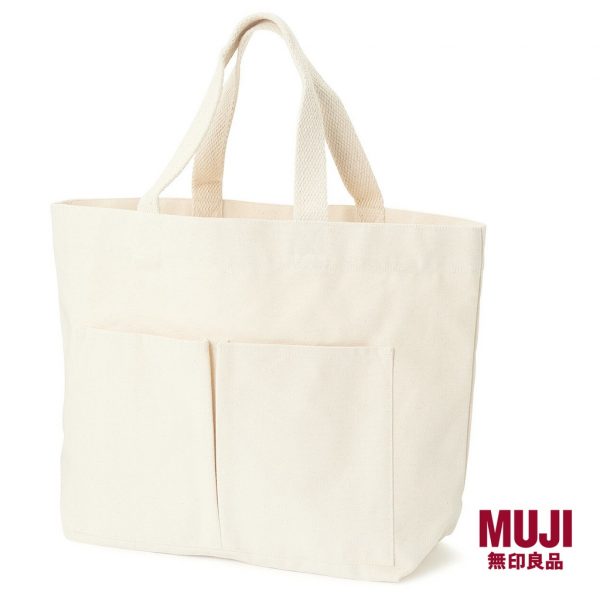 Muji Indian Canvas Tote Bag White