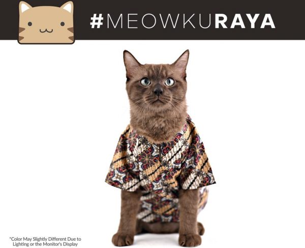 meowkuraya baju batik for cats hari raya