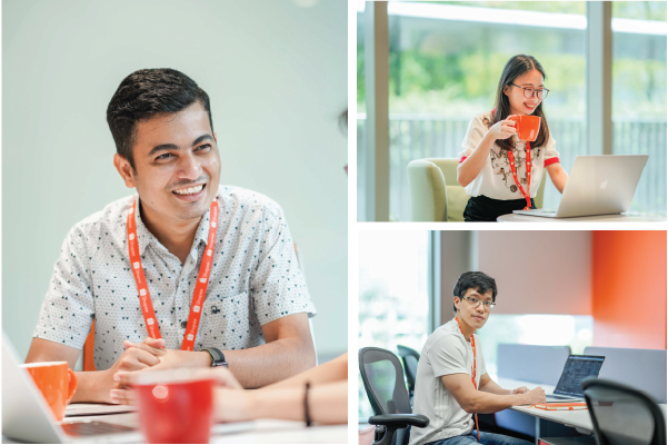 Mukesh, Shufen and Duong in the Shopee office