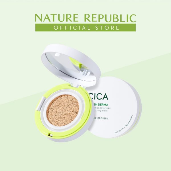 nature republic green derma mild cica serum cover cushion mask proof transfer resistant best korean cushion foundation