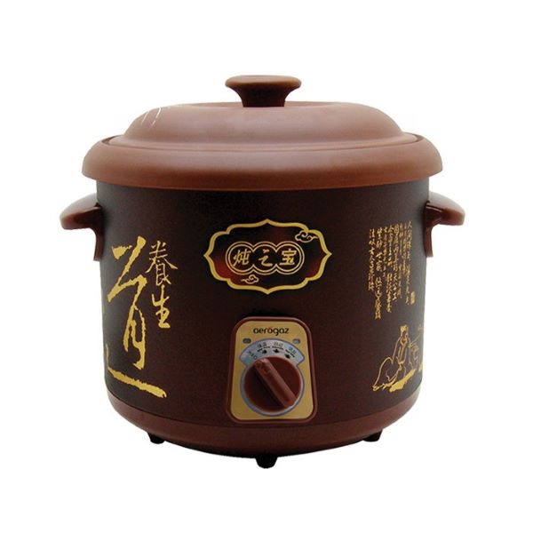 brown aerogaz slow cooker with clay opaque lid best slow cookers singapore