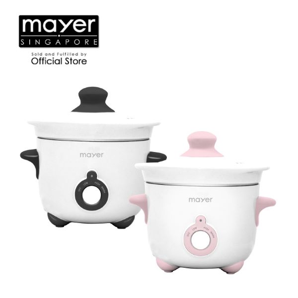 mayer slow cooker white and pink and white and black